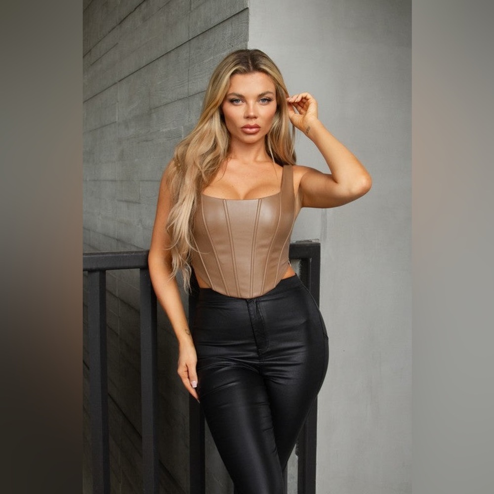 Latte Leather Corset
